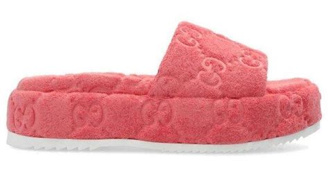 pink gucci gg slides|pink gucci slides platform.